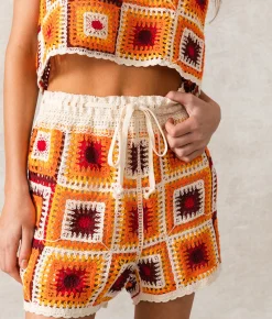 33 Coastal Granny Square Short Red Orange Online