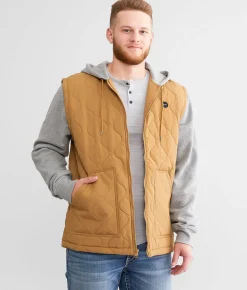 RVCA Grant Hooded Puffer Jacket Camel Clearance