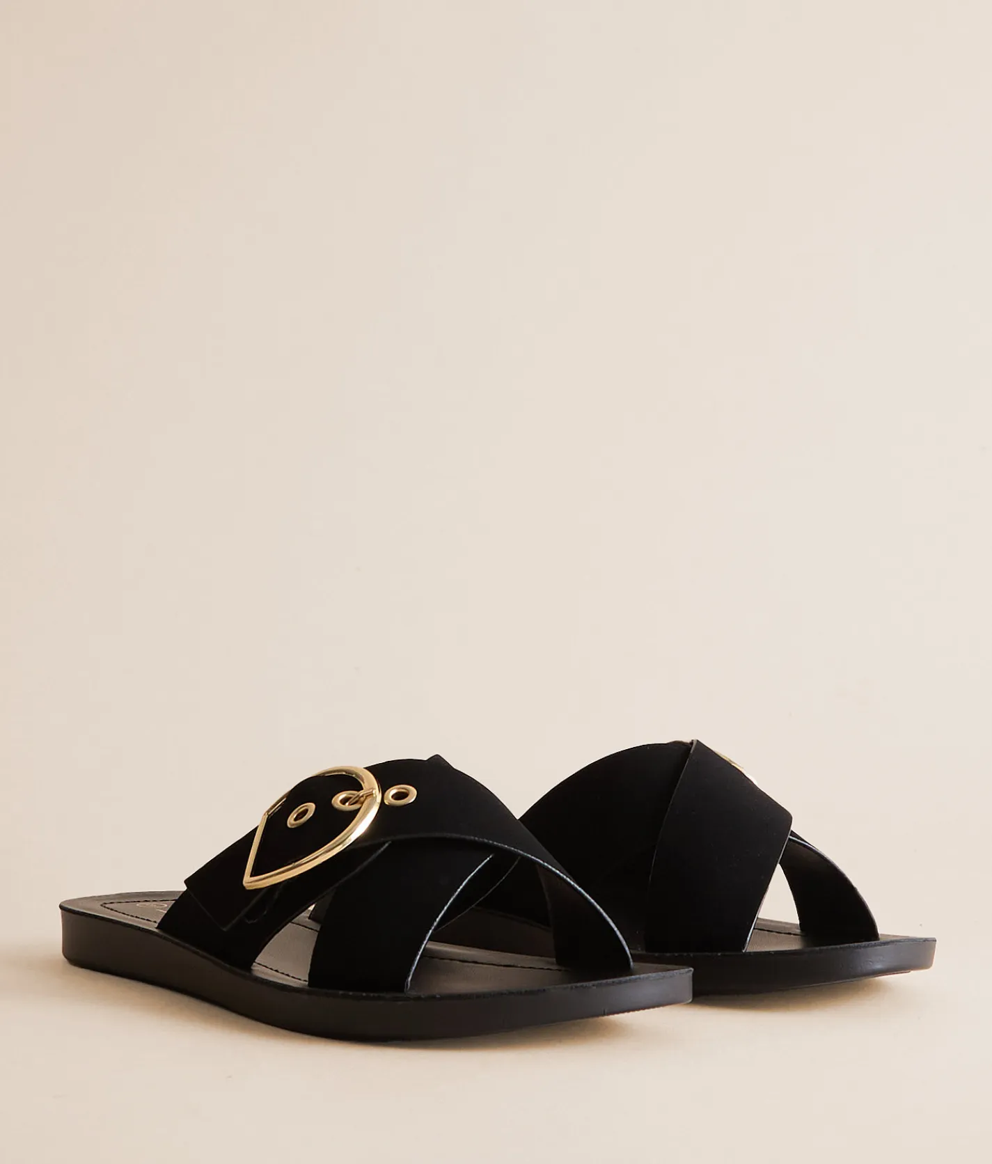 Shoes | Soda Graphics Big Buckle Sandal All Black