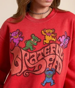Liquid Blue Grateful Dead Oversized Band Pullover Bittersweet Discount