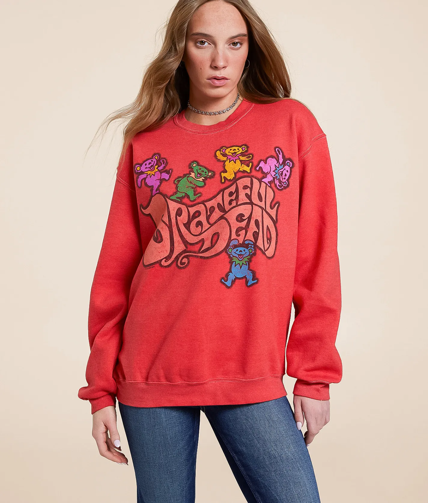 Liquid Blue Grateful Dead Oversized Band Pullover Bittersweet Discount