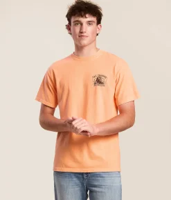 Tops|Graphic T-Shirts | Tail Chasers Club Great Outdoors T-Shirt Neon Canteloupe Pigment D