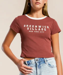 FITZ + EDDI Greenwich Village T-Shirt Sable New