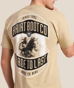 Tops|Graphic T-Shirts | Ariat Gritty Rider T-Shirt Sand