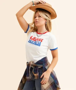 Tops | Wrangler® x Lainey Wilson Groovy Ringer T-Shirt White