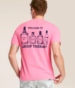 Tops|Graphic T-Shirts | Old Row Group Therapy T-Shirt Neon Pink