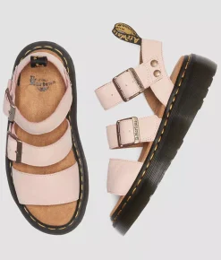 Shoes | Dr. Martens Gryphon Quad Leather Flatform Sandal Powder Pink