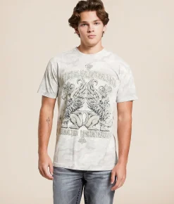 Tops|Graphic T-Shirts | Affliction Guardian Lion T-Shirt White Camo