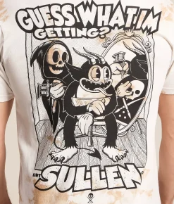 Sullen Guess What T-Shirt White Tan Crystal Wash New