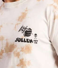 Sullen Guess What T-Shirt White Tan Crystal Wash New