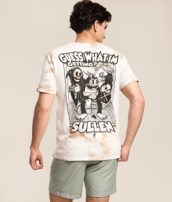 Graphic T-Shirts | Sullen Guess What T-Shirt White Tan Crystal Wash