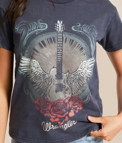 Tops | Wrangler® Guitar & Roses T-Shirt Odyssey Grey
