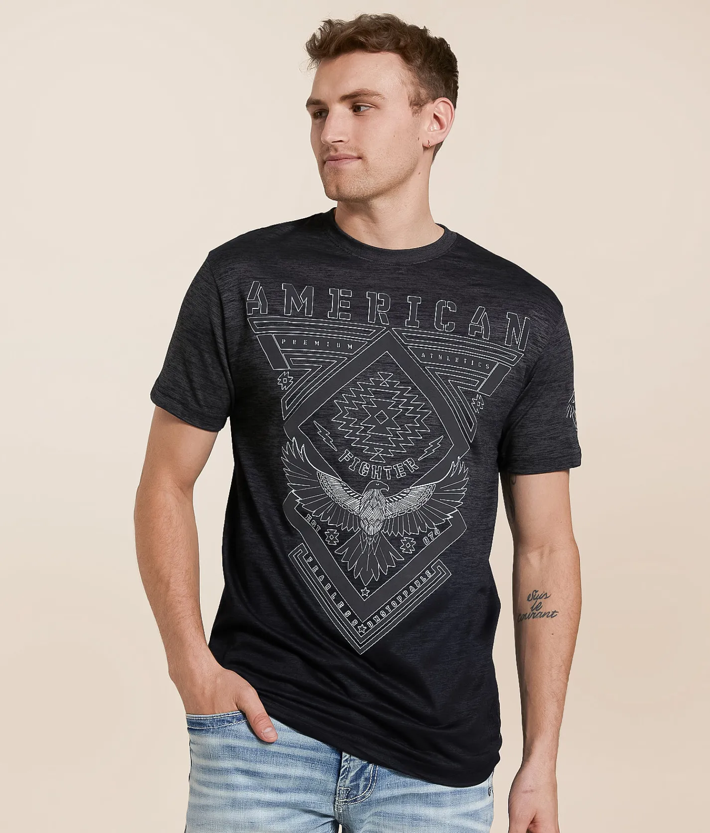 Tops|Graphic T-Shirts | American Fighter Gulf Crest T-Shirt Black Mass