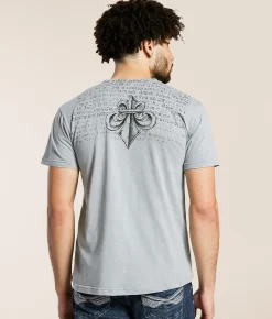 Affliction Gunnery T-Shirt Silver Lava Wash Discount