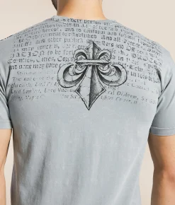 Affliction Gunnery T-Shirt Silver Lava Wash Discount