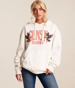 Tops | Bravado Guns N' Roses Band Hooded Sweatshirt Cream