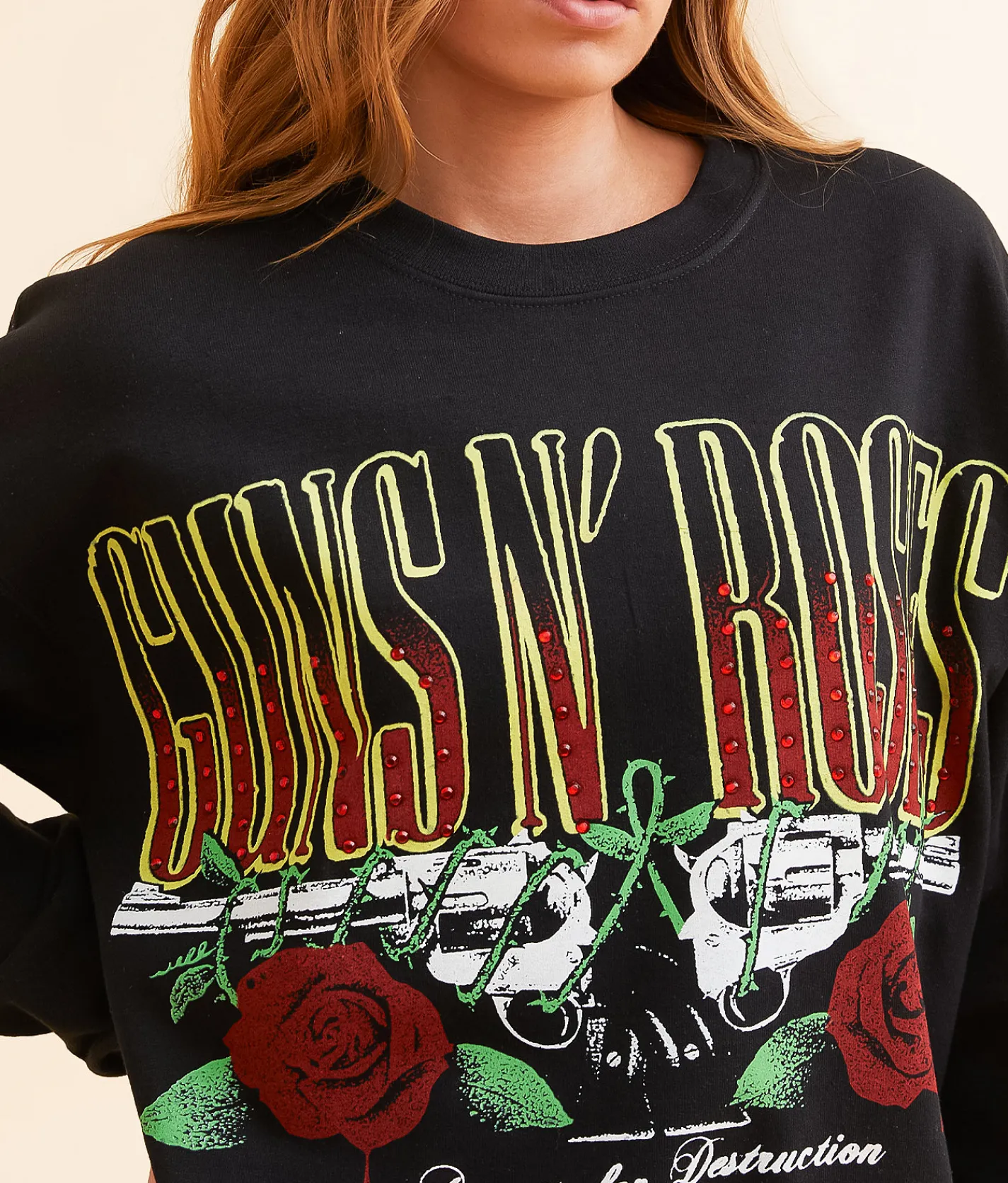 Tops | Bravado Guns N' Roses Oversized Band Pullover Black