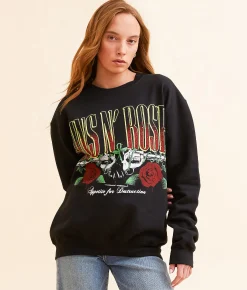 Tops | Bravado Guns N' Roses Oversized Band Pullover Black