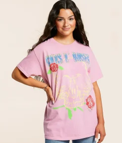 Bravado Guns N' Roses Oversized Band T-Shirt Pink Online