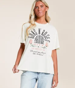 Tops | Life Clothing Guns N' Roses Paradise City Band T-Shirt Cream