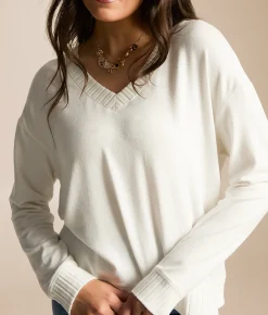Tops | White Crow Gwen Silky Knit Top Vanilla Ice