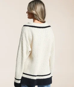 Tops | Z Supply Hammond Oversized Polo Sweater Natural