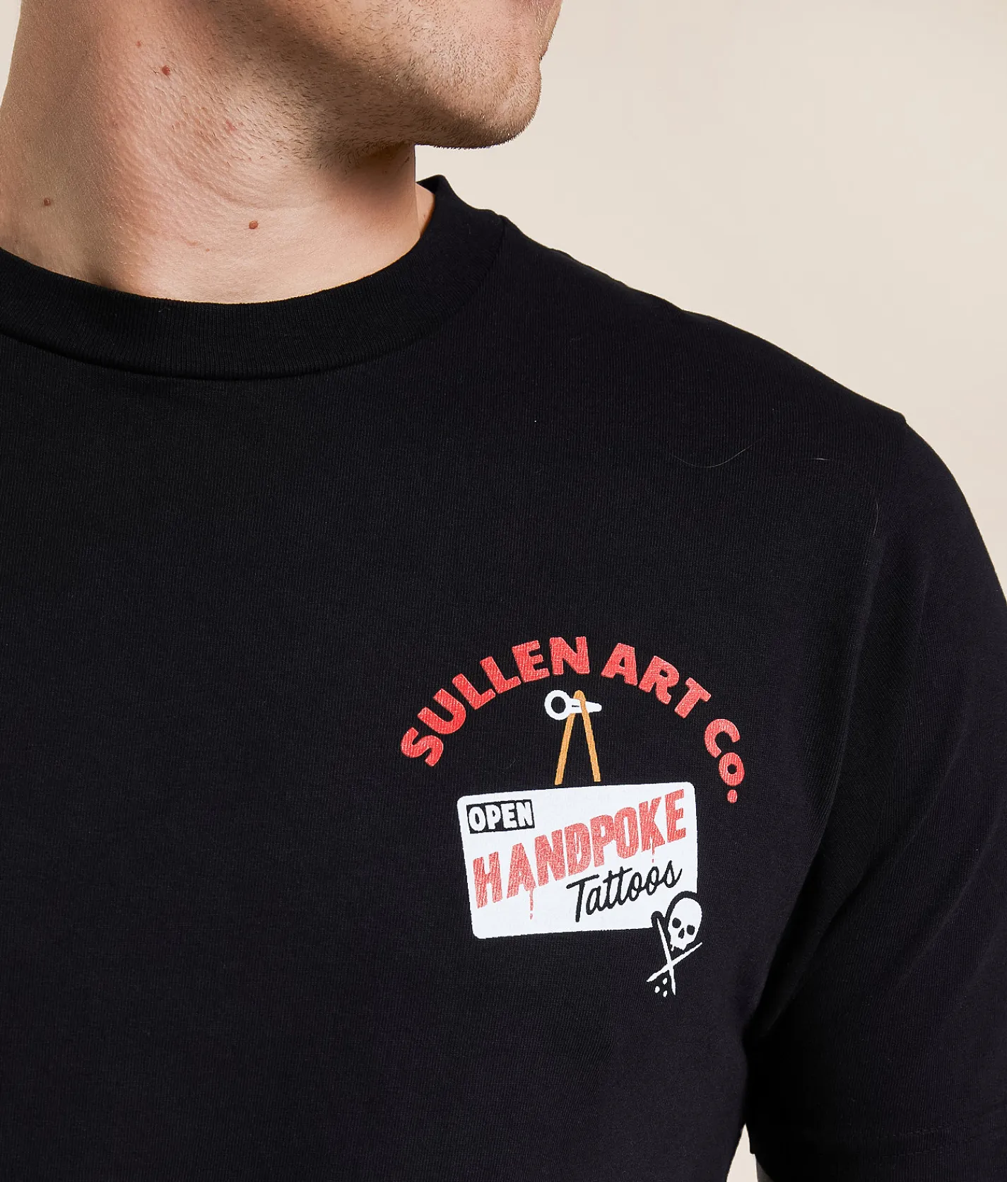 Sullen Hand Poke T-Shirt Jet Black
