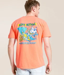 Old Row Hang Paw 2.0 T-Shirt Neon Red Orange Outlet