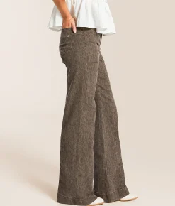 HIDDEN Happi Cheetah Flare Stretch Jean Brown Cheetah Online