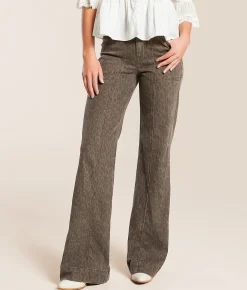 HIDDEN Happi Cheetah Flare Stretch Jean Brown Cheetah Online