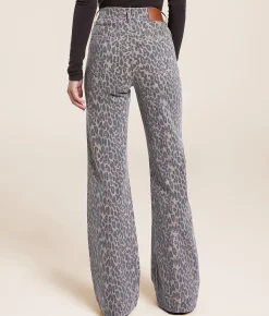 HIDDEN Happi Flare Stretch Jean Cheetah