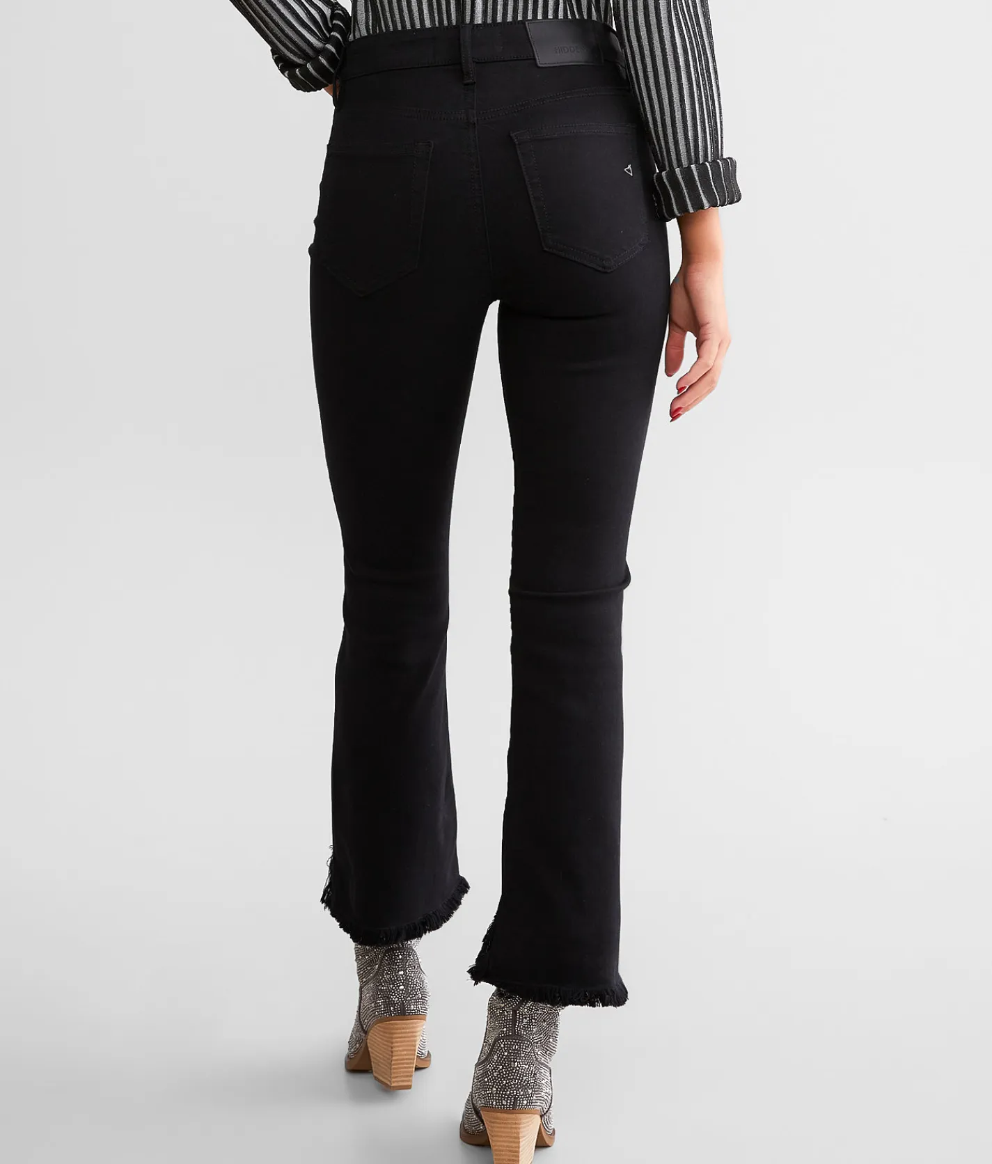 Jeans|Bottoms | HIDDEN Happi Cropped Flare Stretch Jean Black