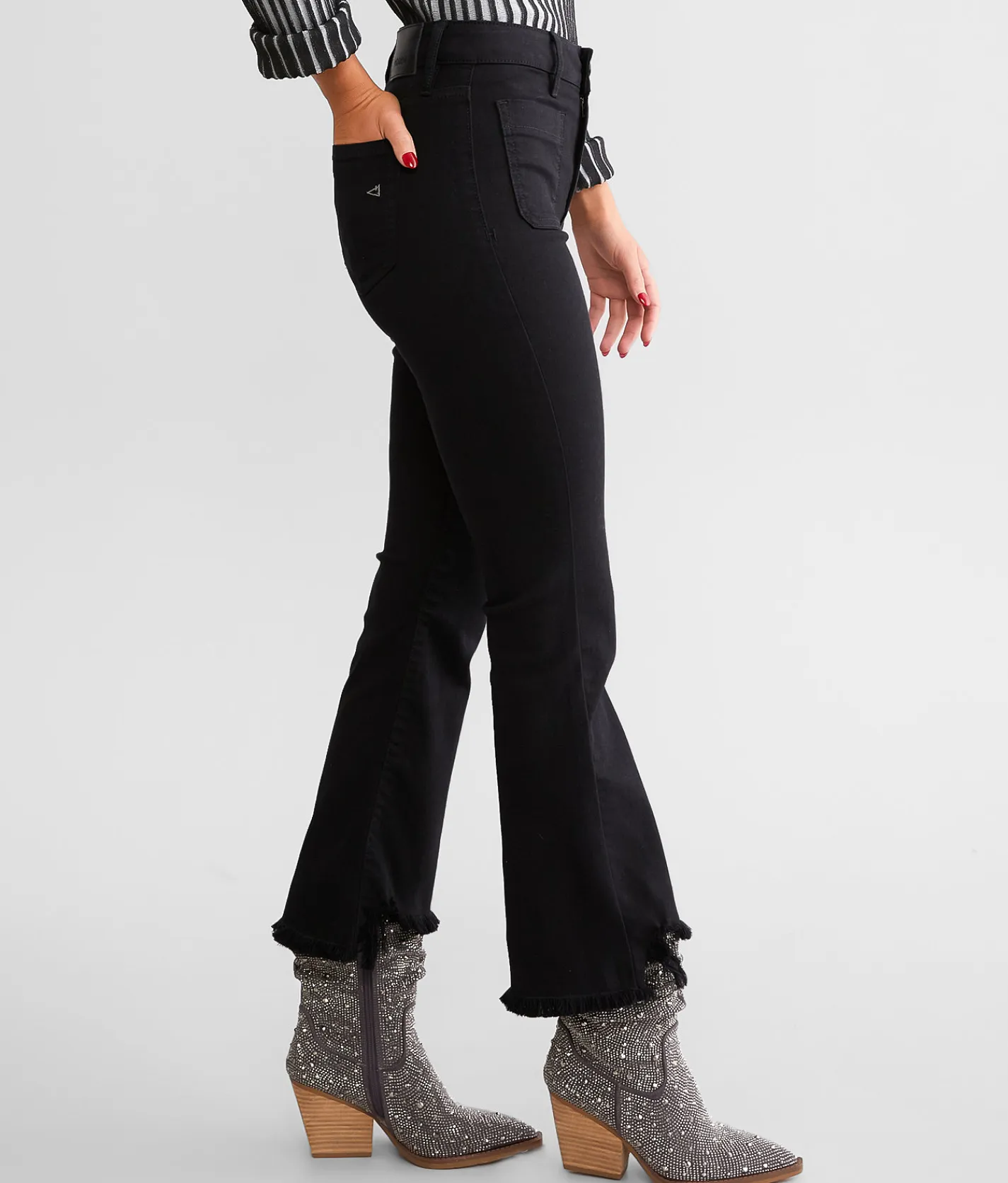 Jeans|Bottoms | HIDDEN Happi Cropped Flare Stretch Jean Black