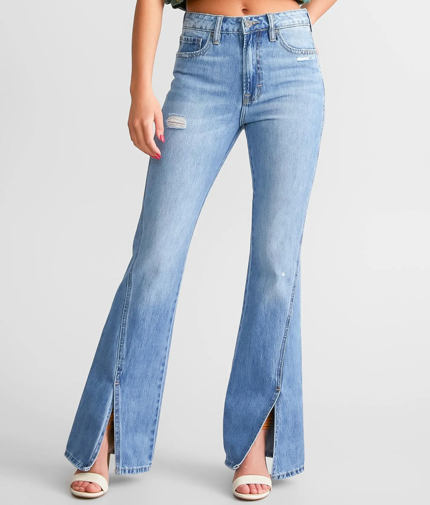 Jeans|Bottoms | HIDDEN Happi Split Flare Jean Medium Wash