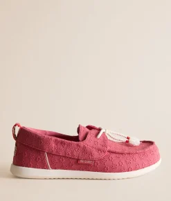 Shoes | HEYDUDE™ Harbor Breeze Eyelet Shoe Washed Red