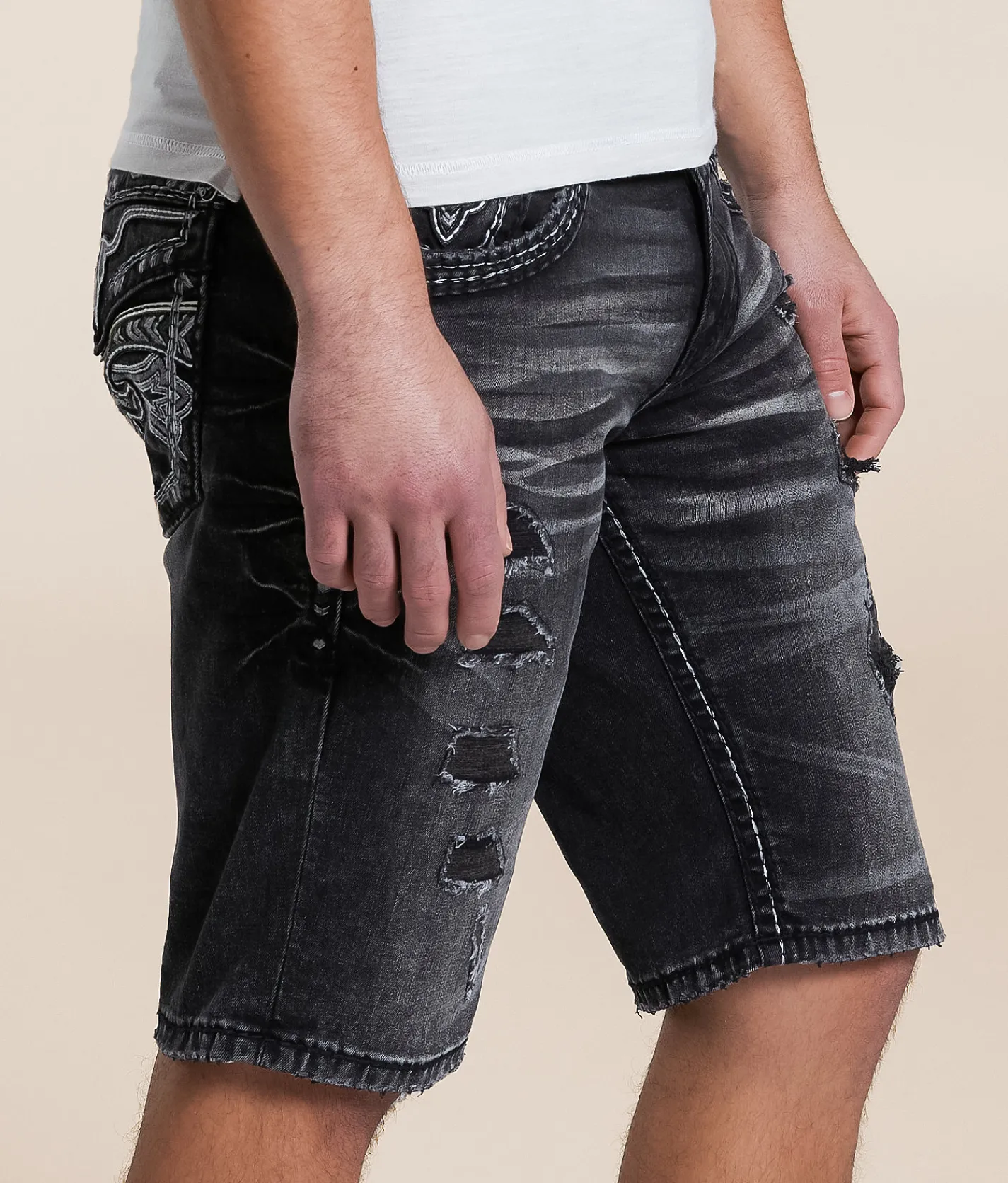 Bottoms|Shorts | Rock Revival Harman 12" Stretch Short Harman H201