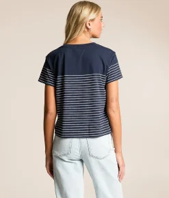 Tops | White Crow Harmony Stripe T-Shirt Malachite Green White