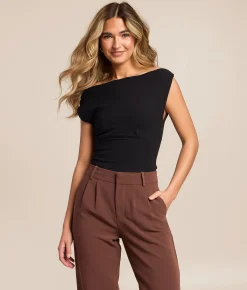 Free People Harper Off The Shoulder Top Black Hot