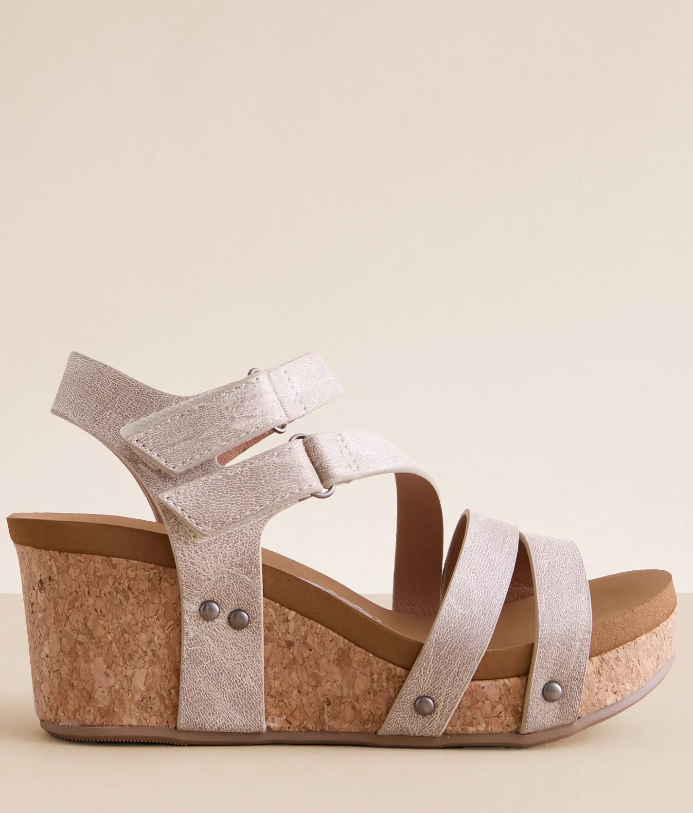 Shoes | Very G Harriet Strappy Wedge Sandal Cream
