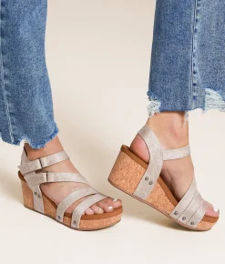 Shoes | Very G Harriet Strappy Wedge Sandal Cream