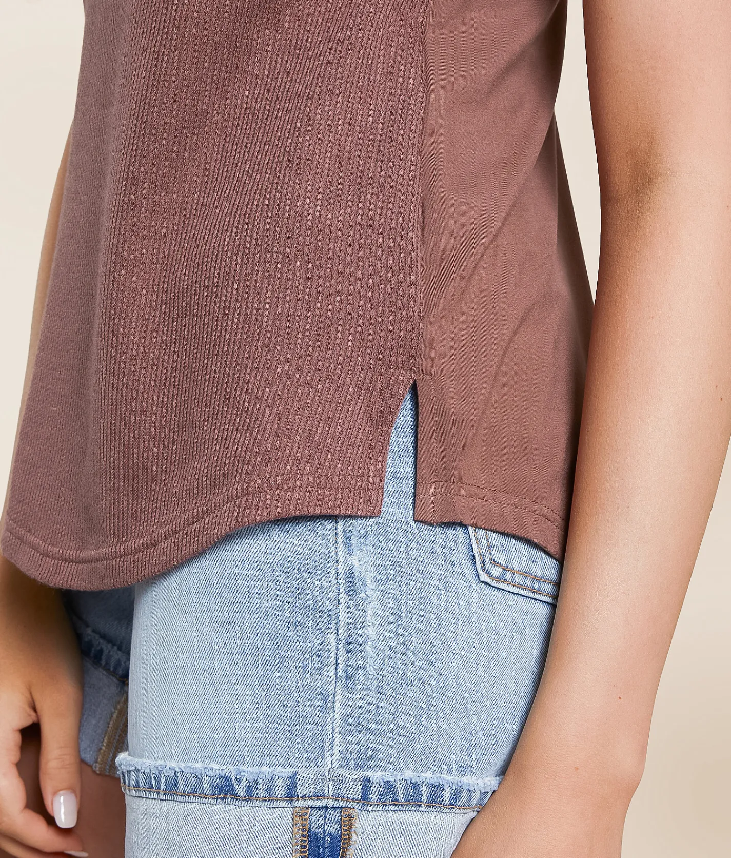 Tops | White Crow Harrison Twist Henley Tank Top Whipped Mocha