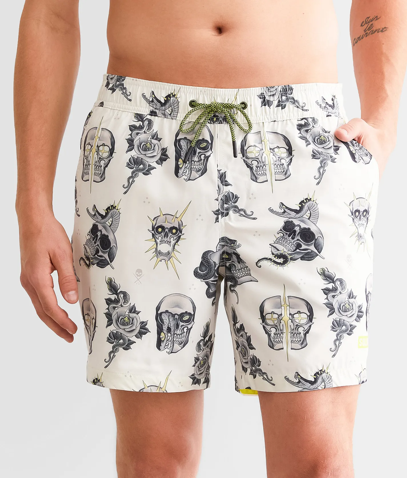 Sullen Haubs Stretch Swim Trunks Cream Hot