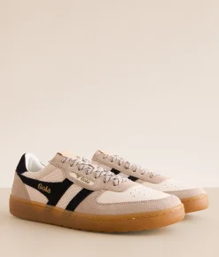 Gola® Hawk 83 Leather Sneaker Off White Bone Black Gum Outlet