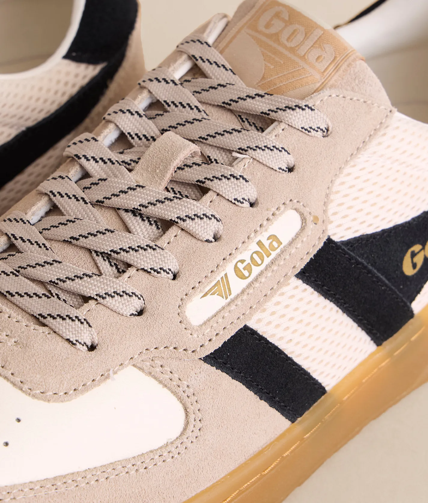 Gola® Hawk 83 Leather Sneaker Off White Bone Black Gum Outlet