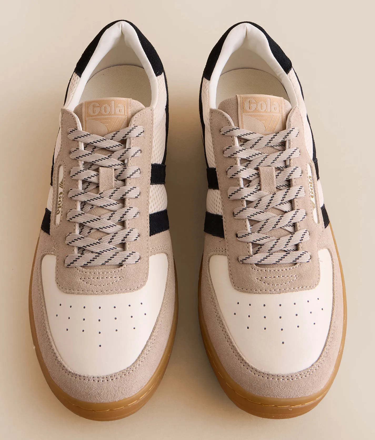 Gola® Hawk 83 Leather Sneaker Off White Bone Black Gum Outlet