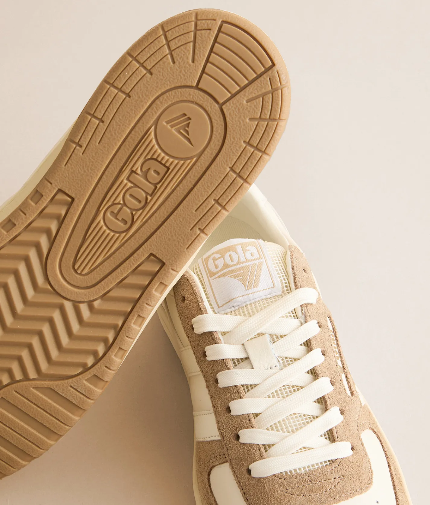 Activewear|Shoes | Gola® Hawk 89 Leather Sneaker Off White Light Caramel