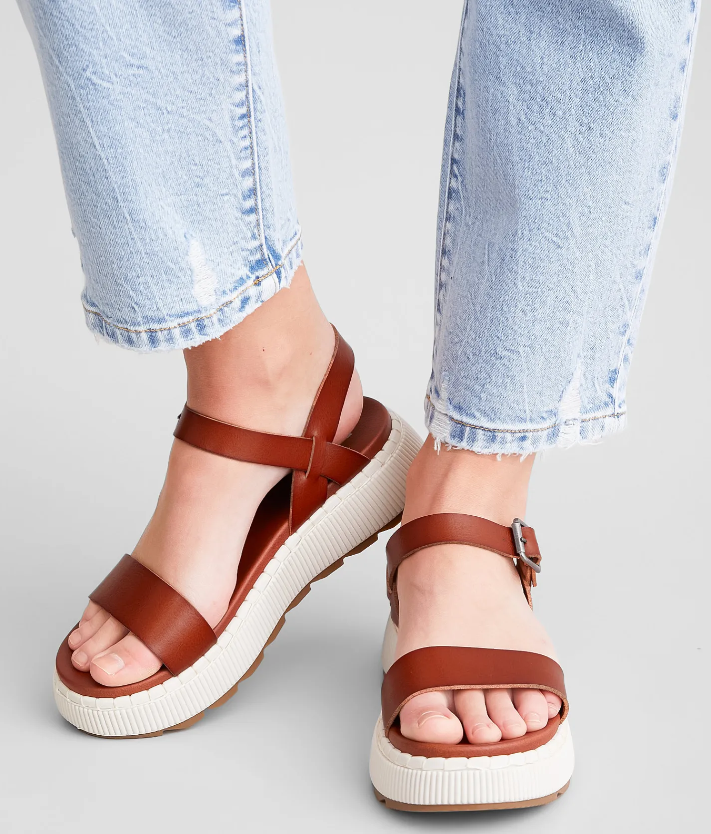 Shoes | Mia Hayley Flatform Sandal Cognac
