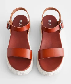 Shoes | Mia Hayley Flatform Sandal Cognac