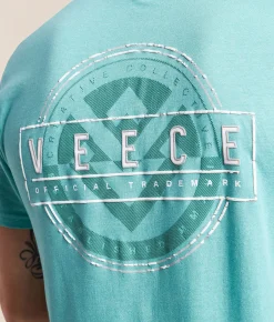 Veece Hazard T-Shirt Teal White Discount