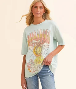 Tops | Billabong Head In The Clouds Oversized T-Shirt Sea Fog